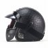 PU Leather Helmets 3 4 Motorcycle Bike Helmet Open Face Vintage Motorcycle Helmet with Goggle Mask