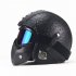 PU Leather Helmets 3 4 Motorcycle Bike Helmet Open Face Vintage Motorcycle Helmet with Goggle Mask