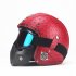 PU Leather Helmets 3 4 Motorcycle Bike Helmet Open Face Vintage Motorcycle Helmet with Goggle Mask