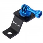 PULUZ Aluminum Alloy Motorcycle Fixed Holder Mount Tripod Adapter for Go Pro 5 Session blue