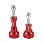 PULUZ CNC Aluminum Thumb Knob Stainless Bolt Nut Screw for GoPro HERO Action Cameras red