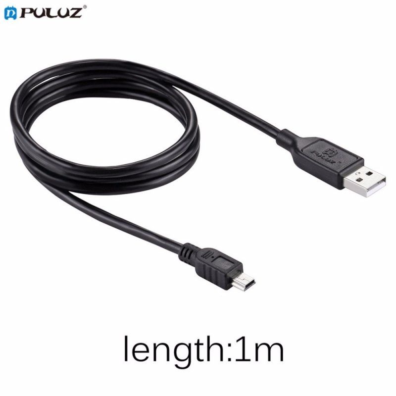 PULUZ Mini 5 pin USB Sync Data Charging Cable for GoPro HERO4/ 3+ Canon EOS 50D / 60D / 70D / 5D2 / 5D3  black