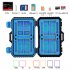 PULUZ Portable Waterproof Drop proof Card Storage Case for TF CF SD SIM Black blue