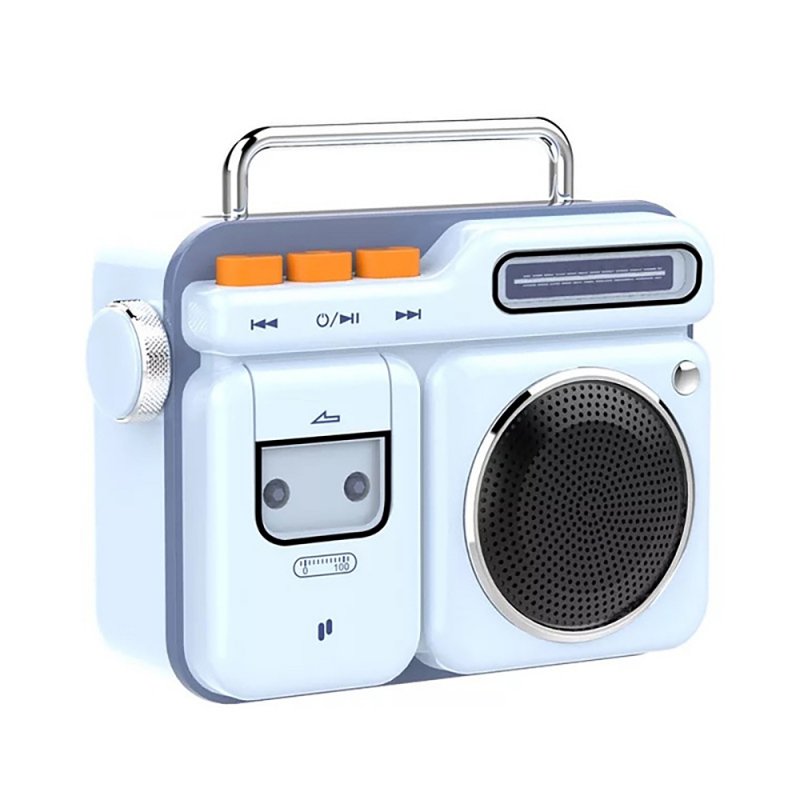 PURIDEA MOCA Portable Bluetooth Speaker Retro Radio-shaped Mini Stereo Loundspeaker blue