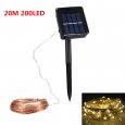 20M Solar Powered Copper Wire String Light 