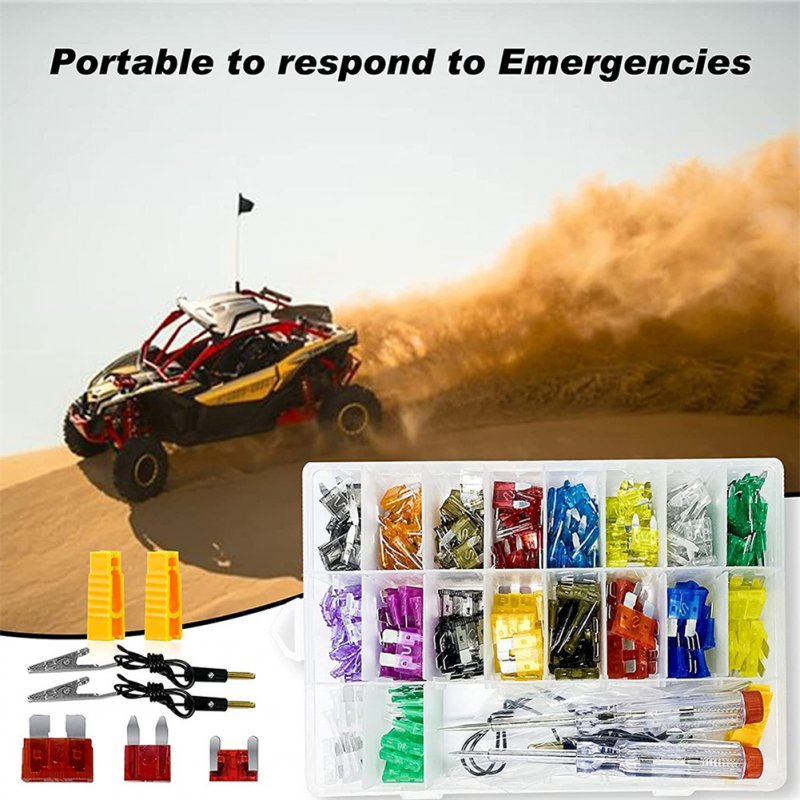 306pcs Car Fuse Combination Kit With Circuit Testers Pullers Zinc Sheet Small / Medium-sized Fuse Set 