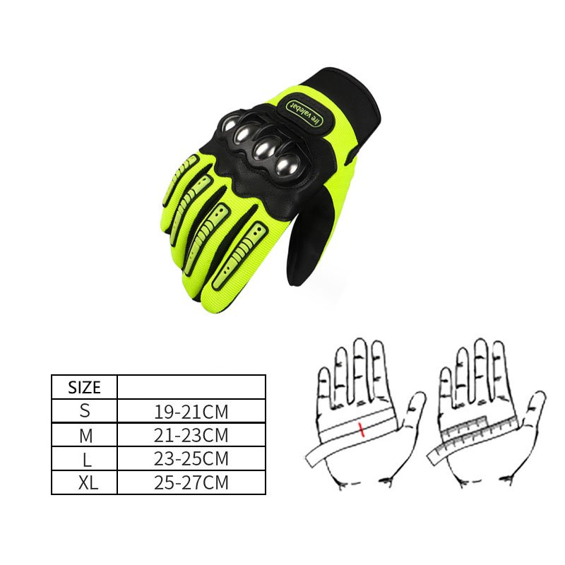 Motorcycle Gloves Touchscreen Anti-slip Breathable Knuckles Protection Motorbike Gloves For Men Women Motocross A72 green S