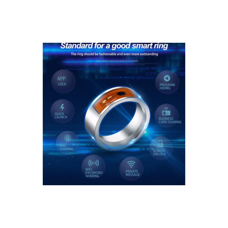 NFC Multifunctional Waterproof Intelligent Ring Smart Digital Ring Gift black_7