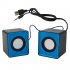 Pair Mini Stereo USB 2 0 Music Speaker Portable for Computer Desktop Blue Black Square shaped blue