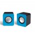 Pair Mini Stereo USB 2 0 Music Speaker Portable for Computer Desktop Blue Black Square shaped blue