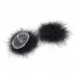 Pair Sexy Bra Nipple Cover Stickers Lingerie Silicone Sequin with Feather Reusable Nipple Pastie Couples Sex Game Foreplay Flirting Toys Black