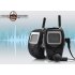 Pair of stylish  matte black walkie talkies  also called 2 way radios  specially designed to fit on your wrist for a high tech way of keeping in contact  