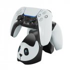Panda Type For Ps5 Gamepad Fast <span style='color:#F7840C'>Charging</span> Base 2-port Charger With Breathing Light Charger Black and White