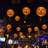 Paper 20cm Pumpkin Lantern Electronic Lamp for Halloween Outdoor Hanging Props Party Decorations Warm light electronic lamp