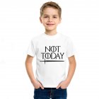 Parent-Child Style Summer Short Sleeves Shirt NOT TODAY Letters Printing Mother-Child Fashion T-shirt