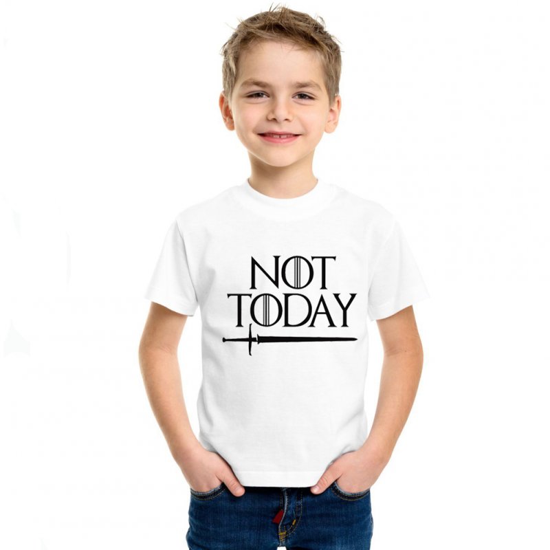 Parent-Child Style Summer Short Sleeves Shirt NOT TODAY Letters Printing Mother-Child Fashion T-shirt