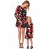 Parent child Outfit Christmas Snowflake Stockings Printed Long sleeved Dress Matching Clothes black S