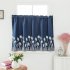 Pastoral Style Embroidered Curtain for Kitchen Door Curtain Decoration Navy blue 74   61cm