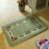 Pastoral Style Rose Pattern Non Slip Water Absorption Rectangle Carpet Floor Mat