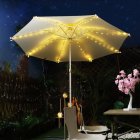 Patio Umbrella String Lights With Remote Control, 3.9Ft 104 LEDs, Battery Operated, Waterproof Wireless Lighting For Outdoor Backyard Garden Umbrella Decor Warm White