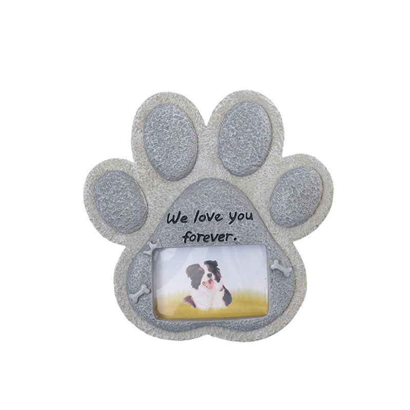 Paw Print Pet Tombstone Cat Memorial Stone Garden Realistic Resin Dog Paw Print Memorial Stone Indoor Outdoor Dog Cat Photo Frame Loss Of Pet Sympathy Gift dog Stone