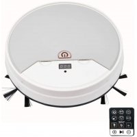 Robot Vacuum Cleaner Strong Suction Intelligent Sweeping Mopping with Timer Function white_26cm