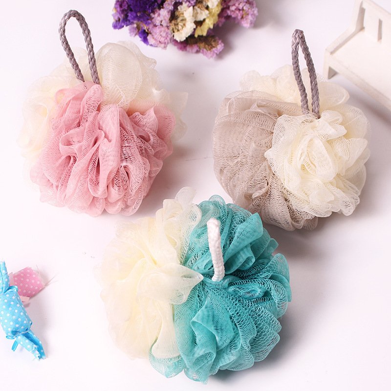 Pe Two-color Bath  Ball Cotton Rope Foaming Showering Tool Bathroom Accessories 50g