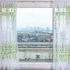 Peach Blossom Print Window Curtain for Living Room Bedroom Translucent Curtain Green peach terry 1   2 meters high