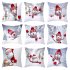 Peach Skin Throw Pillow Cover Christmas Snow Man Pattern Cartoon Cover for Home Living Room Sofa Decor 45 45cm