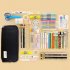 Pencil Case Large Pencil Pouch Big Capacity Pencil Bag Makeup Bag Canvas Stationery Box Cosmetic Bag 341 black
