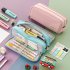 Pencil Case Large Pencil Pouch Big Capacity Pencil Bag Makeup Bag Canvas Stationery Box Cosmetic Bag 341 black