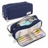 Pencil Case Large Pencil Pouch Big Capacity Pencil Bag Makeup Bag Canvas Stationery Box Cosmetic Bag 358 blue