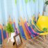 Pencil Printing Window Curtain Tulle for Living Room Bedroom Drapes Decor Blue pencil yarn 1m wide x 2m high