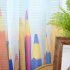 Pencil Printing Window Curtain Tulle for Living Room Bedroom Drapes Decor Blue pencil yarn 1m wide x 2m high