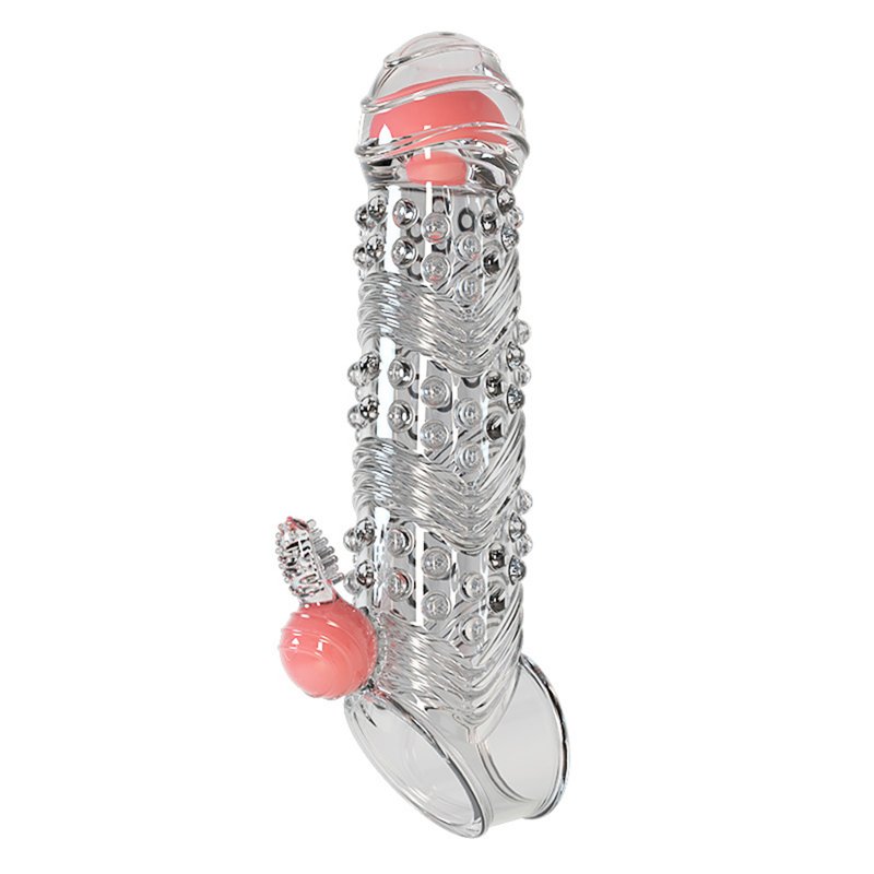 Penis Covers Extender Men's Condoms Crystal Penis Condoms Finger Cock Ring Adult Sex Toy For Sex Male Longer Lasting Double Shock
