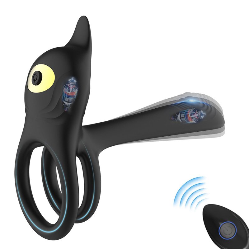 Penis Vibrator Masturbator With 10 Speeds Sex Machine Penis Delay Trainer Vibrating Cock Ring Couples Sex Toys black