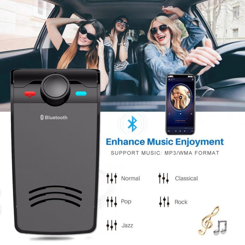 Sun Visor Car Bluetooth Kit Hands-free Call Music Playback Built-in Speaker BT828 