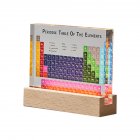 Periodic Table With Light, Acrylic Periodic Table Ornaments With 83 Kinds Of Real Elements And Wooden Stand, Home Decor For Science Lovers Students Gifts Printing color