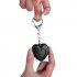 Personal Anti attack Security Panic Loud Alarm Emergency Keychain Self Defense Heart Shape Women Alarm black