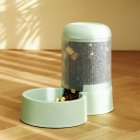 Pet Automatic Food Feeder Roman Pillars Shape 2.1l Large Capacity Water Food Bowl For Cats Dogs Feeding Bowl Food Bowl (Green)