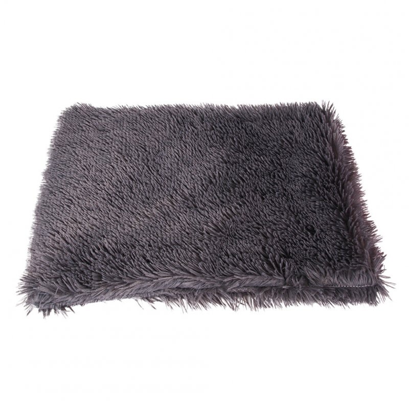 Pet Autumn Winter Dog Nest Warm Mattress Cat Sleeping Pad Long Blanket Dark gray_L-105*90