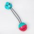 Pet Ball with Suction Cup Food Leakage Bite Resistant Rubber Molar Toys for Dog Red and blue ball L