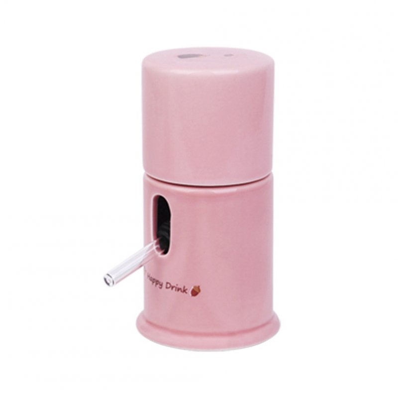 Sxgyubt Pet Bottle Ceramic Water Fountain for Guinea Pig Rabbit Hedgehog Hamster Pink