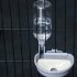 Pet Cage Hanging Water Dispenser 13cm Diameter Large Capacity Automatic Drinking Water Bowls Dog Cat Supplies Gray