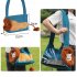 Pet Canvas Shoulder Carrying Bag Lion Shaped Cat Carrier Portable Reusable Tote Chest Bag For Small Dogs Cats Pet Supplies Lake blue small