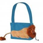 Pet Canvas Shoulder Carrying Bag Lion-Shaped Cat Carrier Portable Reusable Tote Chest Bag