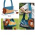 Pet Canvas Shoulder Carrying Bag Lion Shaped Cat Carrier Portable Reusable Tote Chest Bag For Small Dogs Cats Pet Supplies Lake blue small