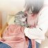 Pet Carrier Bag Holding Apron Double Layer Pocket Small Cat Dogs Hanging Chest Bag For Indoors Outdoor Travel White