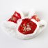 Pet Cat Cloak Apparel Tang Suit Adjustable Size Wear resistant Chinese New Year Style Pet Blessing Bag Bib C