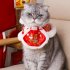 Pet Cat Cloak Apparel Tang Suit Adjustable Size Wear resistant Chinese New Year Style Pet Blessing Bag Bib C